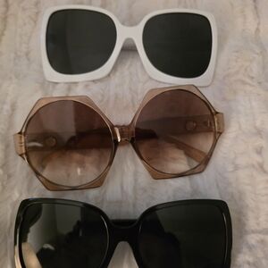 Brown Oversized Geometric Sunglasses